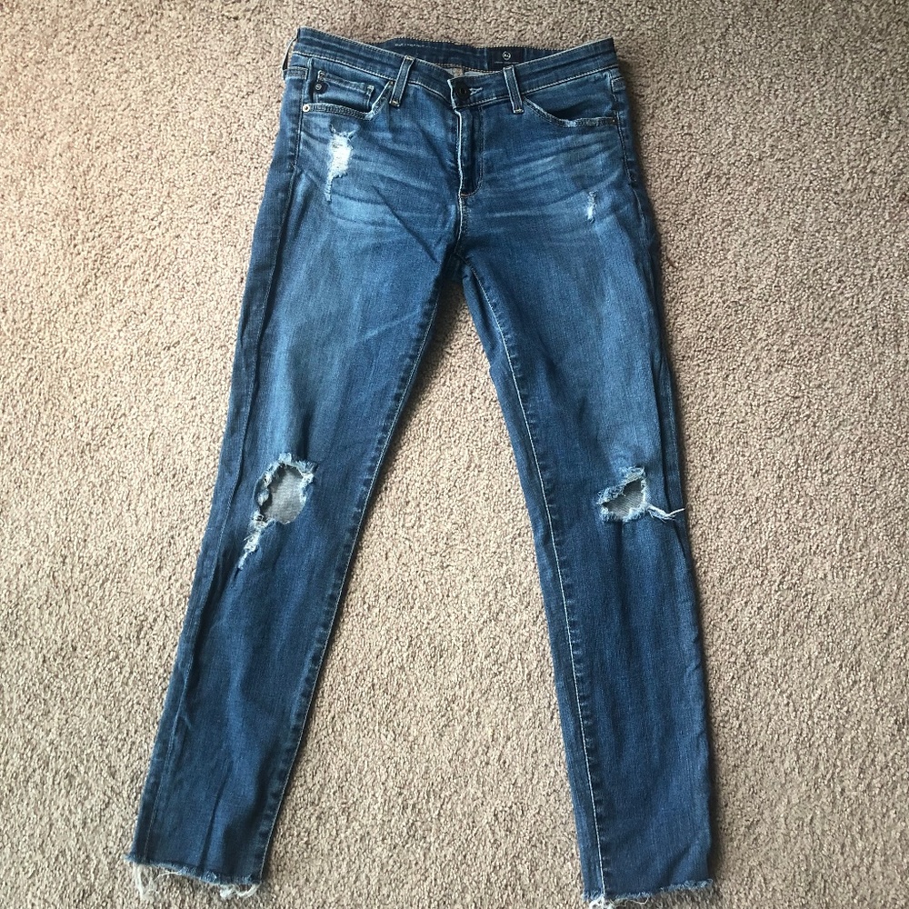 AG Adriano Goldschmied Distressed Denim Skinny 26R